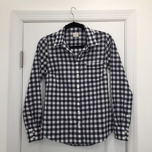 J Crew gingham button down shirt